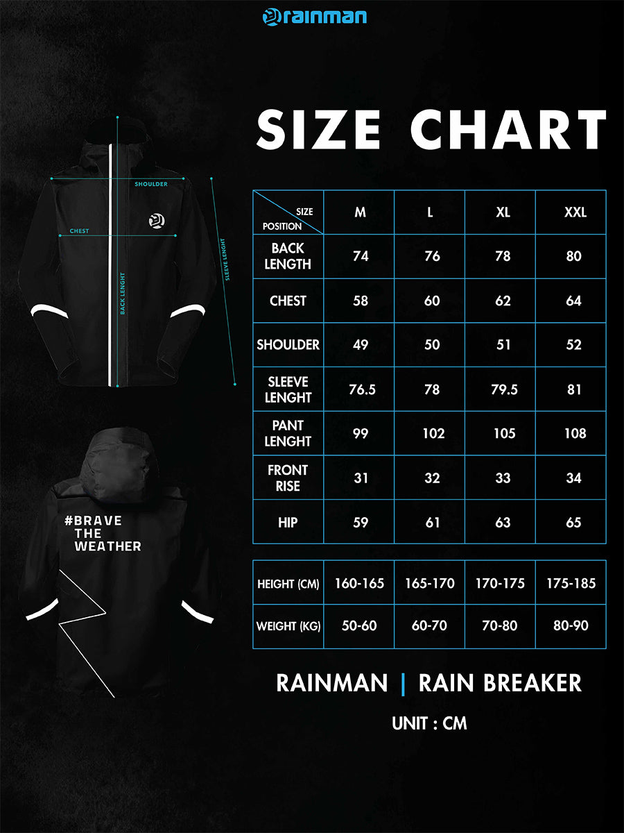 Rainbreaker Lustralite - 360° Reflective Lightweight IPX6 Raincoat